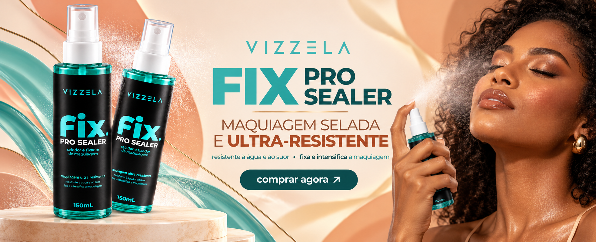 Vizzela Fix Pro Sealer: maquiagem selada e ultra-resistente
